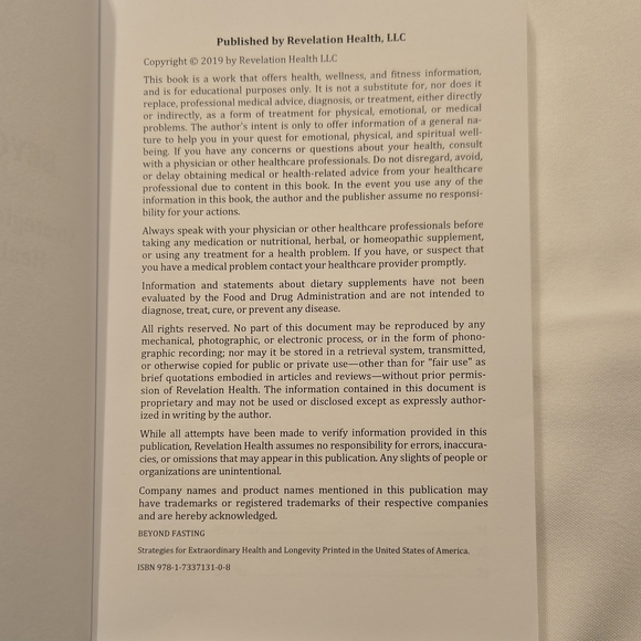 Beyond Fasting by Dr. Daniel Pompa, Pompa Program, Softcover Book - Picture 6 of 6